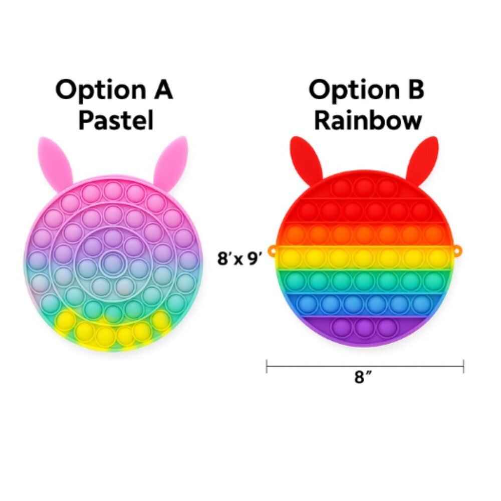 Pop It Rainbow Fidget Purse Bag with Coin Pouch | Kids Travel | Beach Toy 8x9”